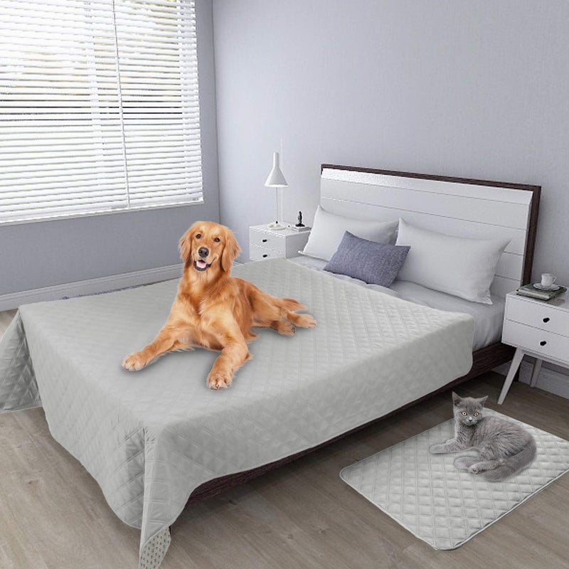 Easy-Going 100% Waterproof Dog Bed Cover, Non-Slip Pet Blanket for Furniture, Washable Couch Cover, Repleasement Sofa Cover (86X82 in,Light Gray) - Image 2